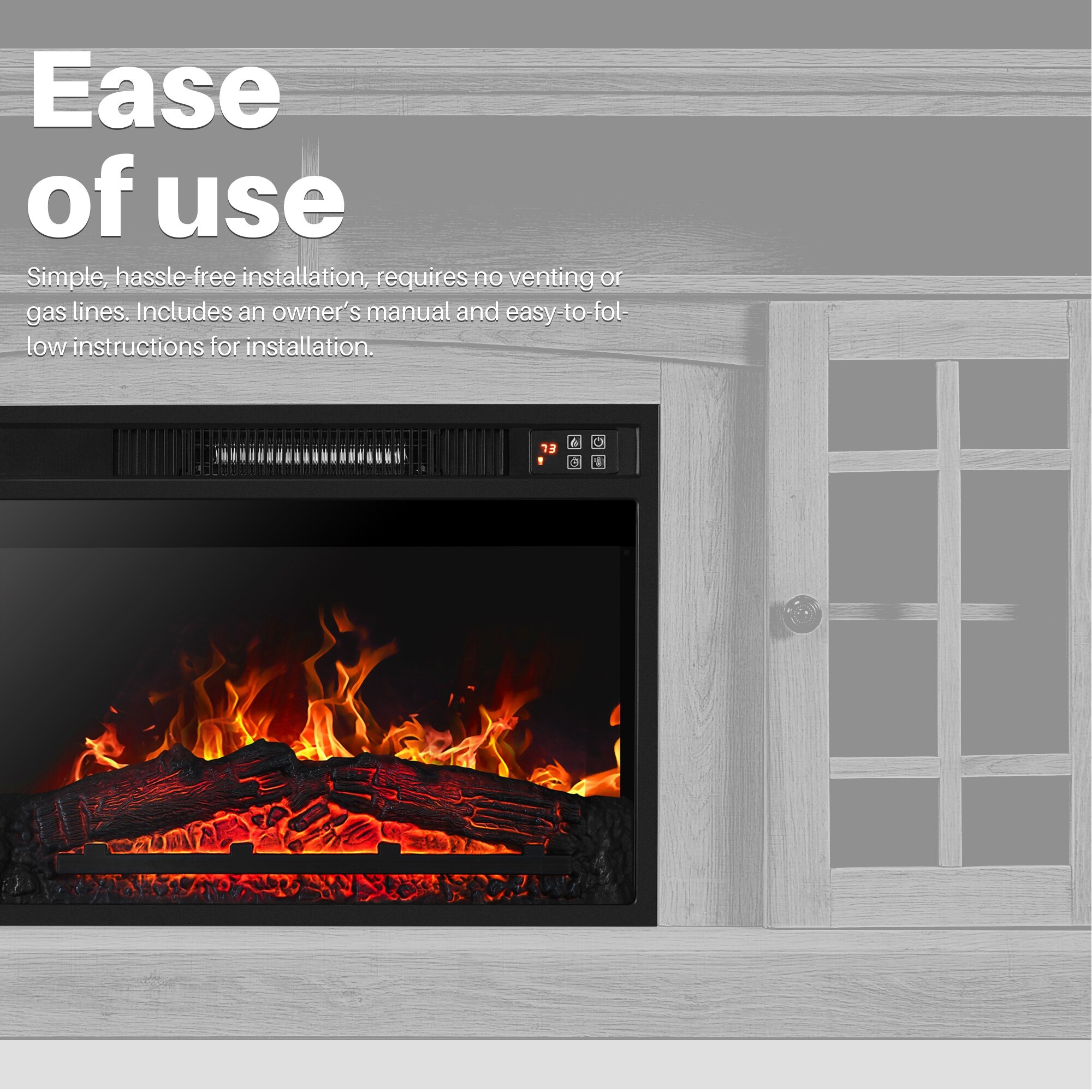 Shop Belleze 1400w Embedded Fireplace Electric Insert Heater With