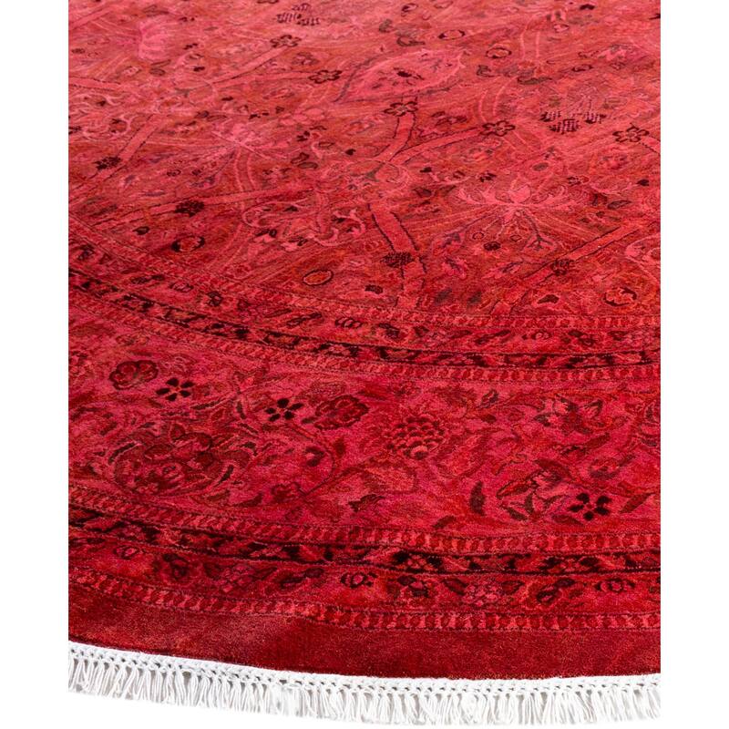 Overdyed One-of-a-Kind Hand-Knotted Area Rug - Pink - 8' 1" x 8' 1"