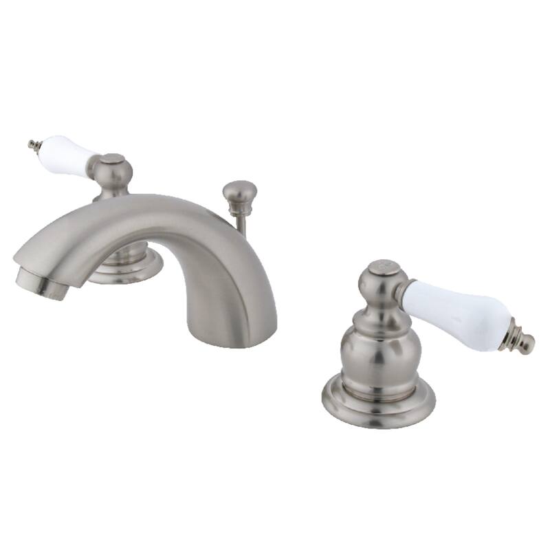 Victorian Mini-Widespread Bathroom Faucet with Retail Pop-Up in Brushed Nickel