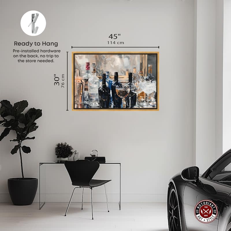 Notoriart Countertop Drinks Framed Bar Cart Art For Men