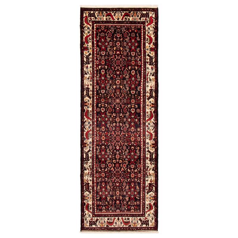 ECARPETGALLERY Hand-knotted Andelz Black, Red Wool Rug - 3'7 x 10'6 - Black/ Red - 3'7 x 10'6
