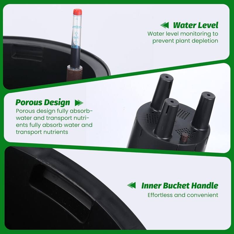 16 Inch Set of 2 Plant Pots Outdoor, Flower Pots with Drainage for Patio, Porch, Garden