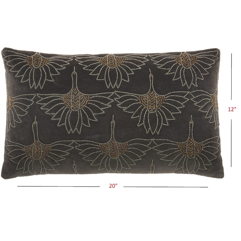 Brilliant Dark Grey Lumbar Pillow