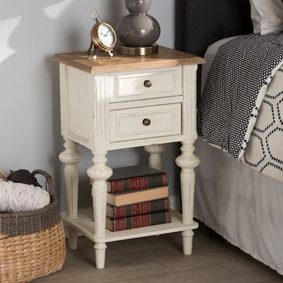 Nightstand 2 Drawer Bedside Table Modern French Provincial Style Furniture