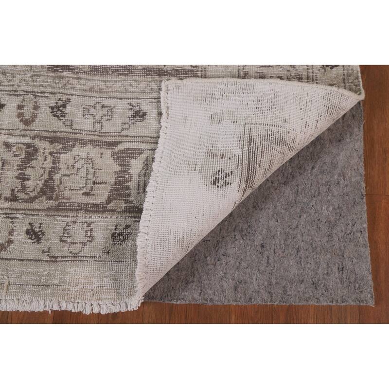 Hand Knotted Oriental 100% Wool Carpet Traditional Floral Beige & Ivories Tabriz Area Rug - 10' 9'' X 7' 8''