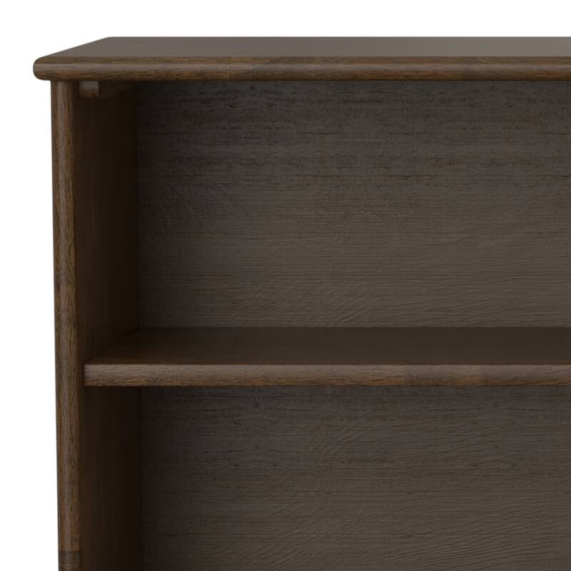 WYNDENHALL Tierney SOLID HARDWOOD 30 x 64 inch Modern Low Bookcase in Teak Brown - 14" d x 64" w x 30" h
