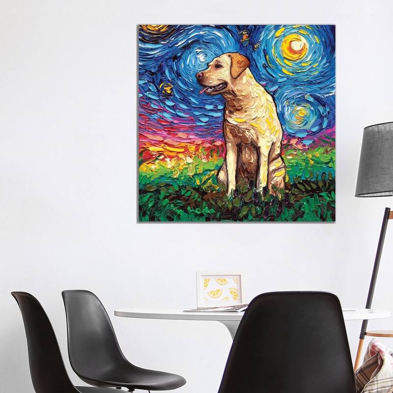 iCanvas "Yellow Labrador Night II" by Aja Trier Canvas Print - 37x37x1.5