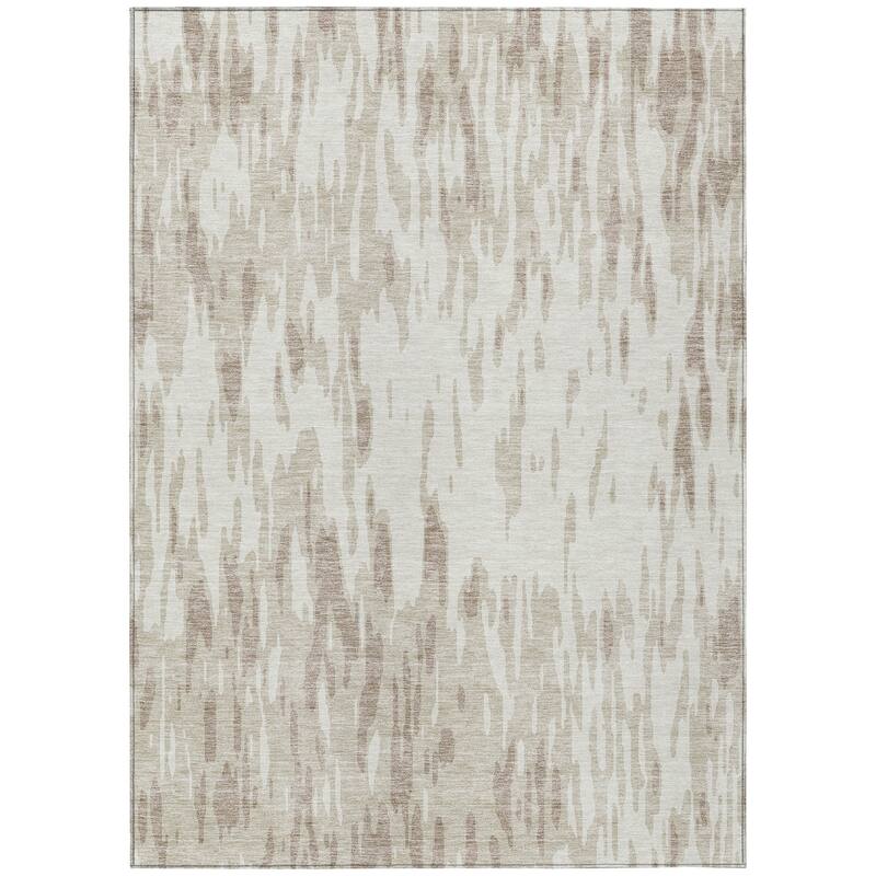 Machine Washable Indoor/ Outdoor Abstract Chantille Rug