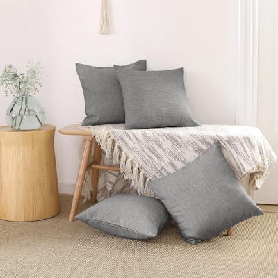 Deconovo 4-Pack Faux Linen Throw Pillow Covers with Hidden Zipper