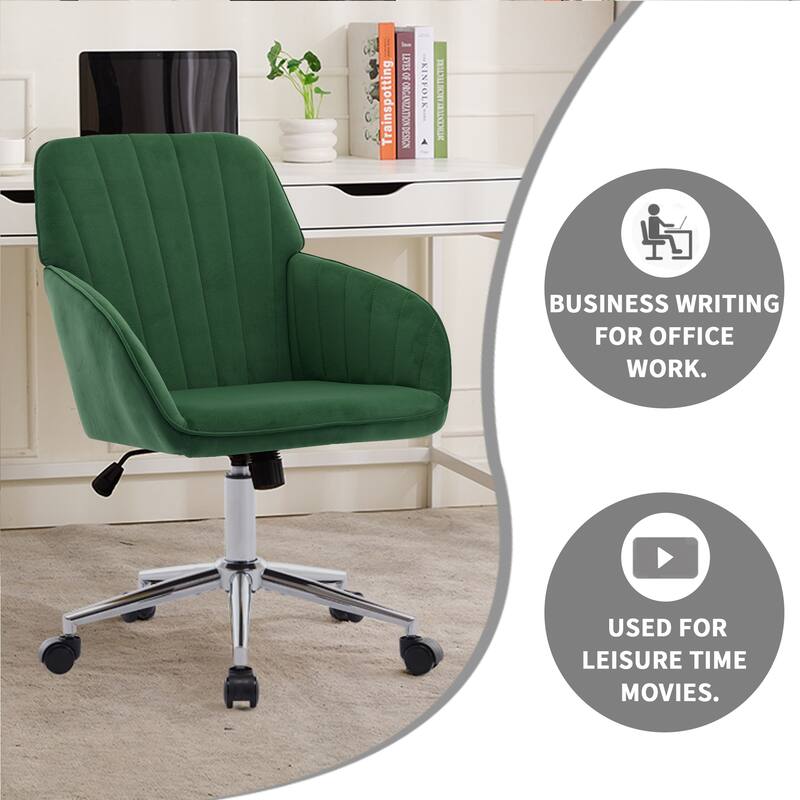 Modern Office Chair Ergonomic Office Chair with Adjustable Swivel Backrest, for Home Office Bedroom and Study
