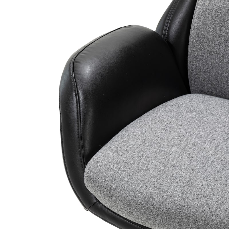 Modern High-Back Leatherette Adjustable 360-degree Swivel Executive Office Chair by Glitzhome