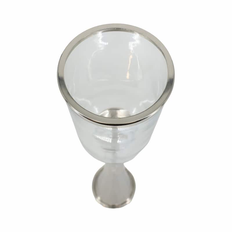 Modern Metal and Glass Floor Candle Stand for Pillar Candles