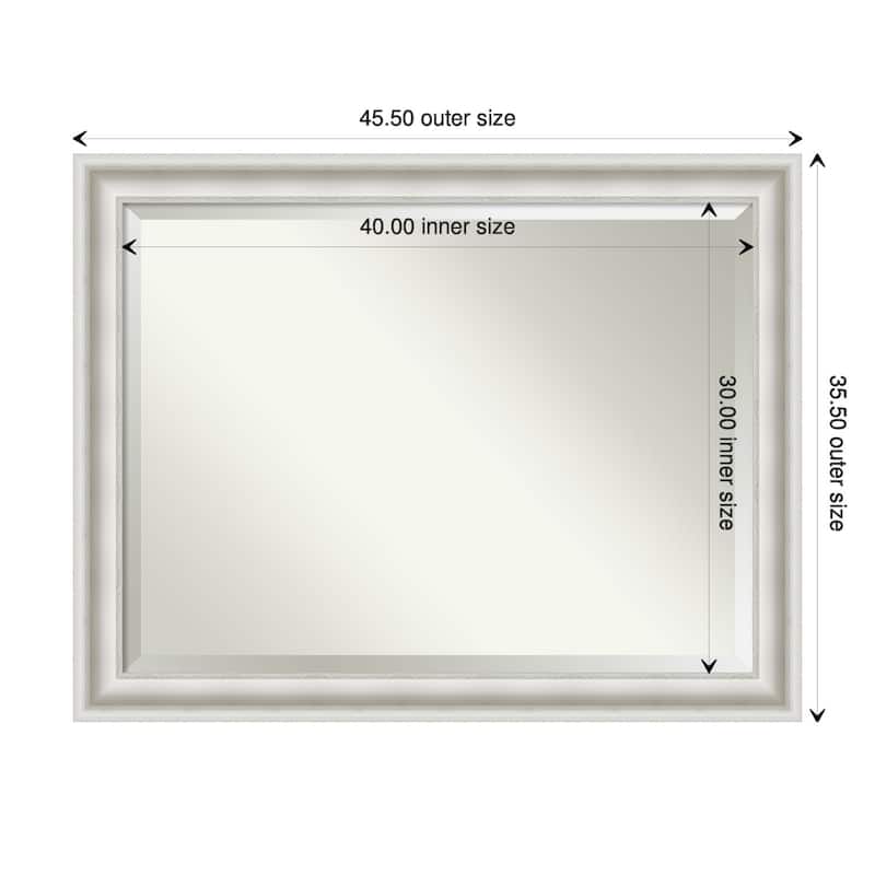 Beveled Wall Mirror - Parlor Black Frame - 45.5 x 35.5-inch - Parlor White