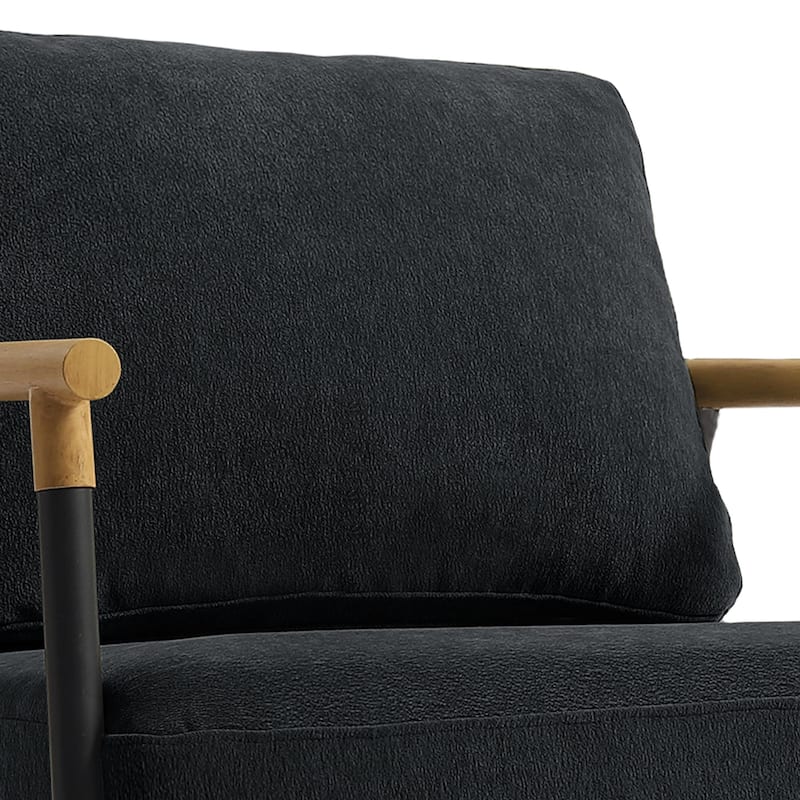 Industrial Upholstered Accent Chair Club Chair with Metal Frame