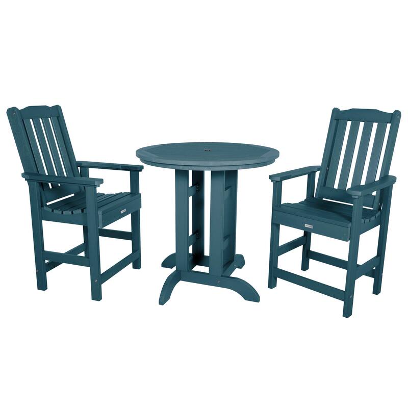 Lehigh 3-piece Counter Height Outdoor Dining Set - 36" Round Table - Nantucket Blue