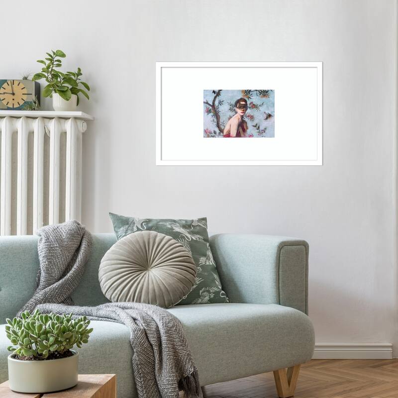 Veiled in Crimson by Karenina Fabrizzi Wood Framed Wall Art Print