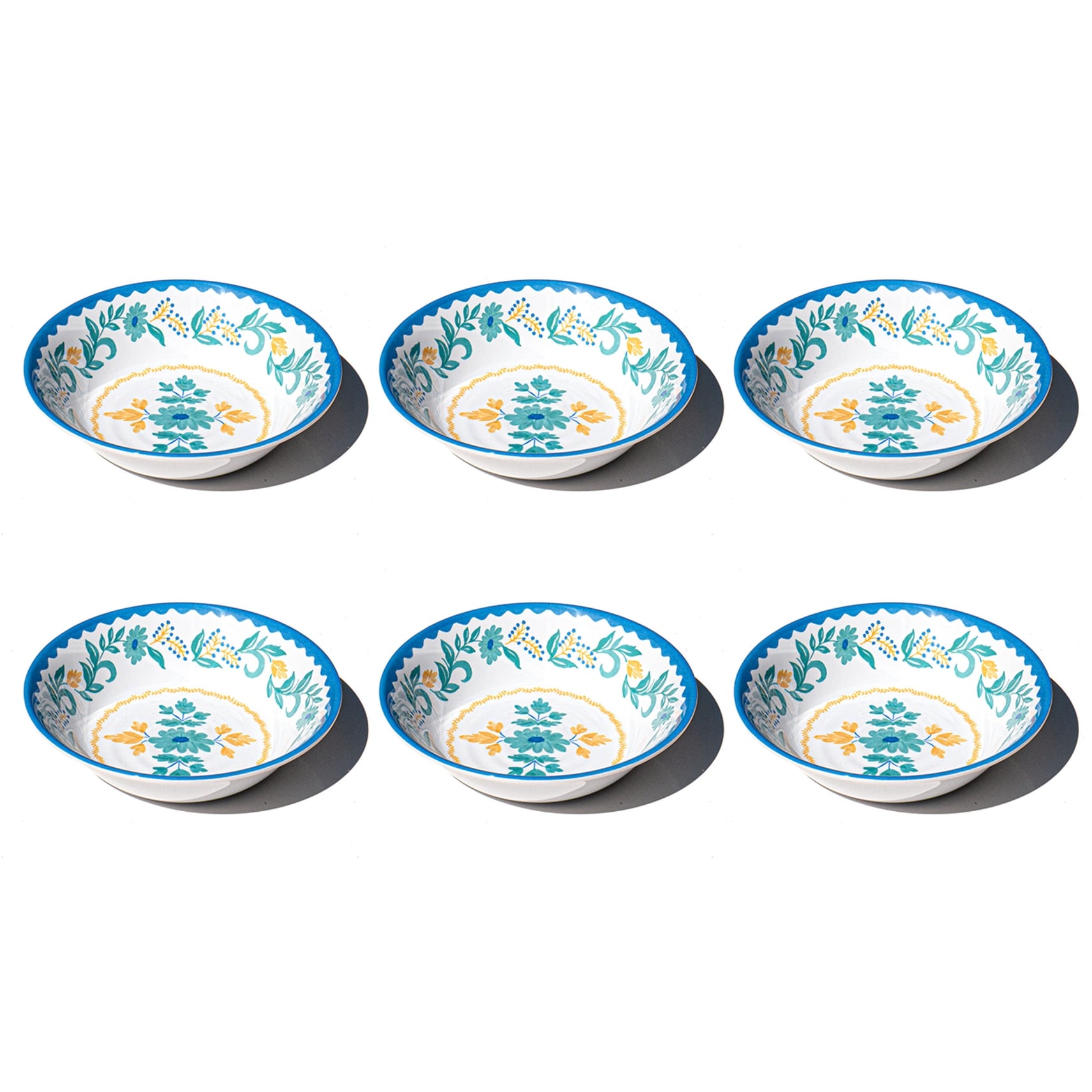 Abode Homewares Montelupo NewWave Melamine Low Bowl - Multicolor - 7.6" - Set of 6