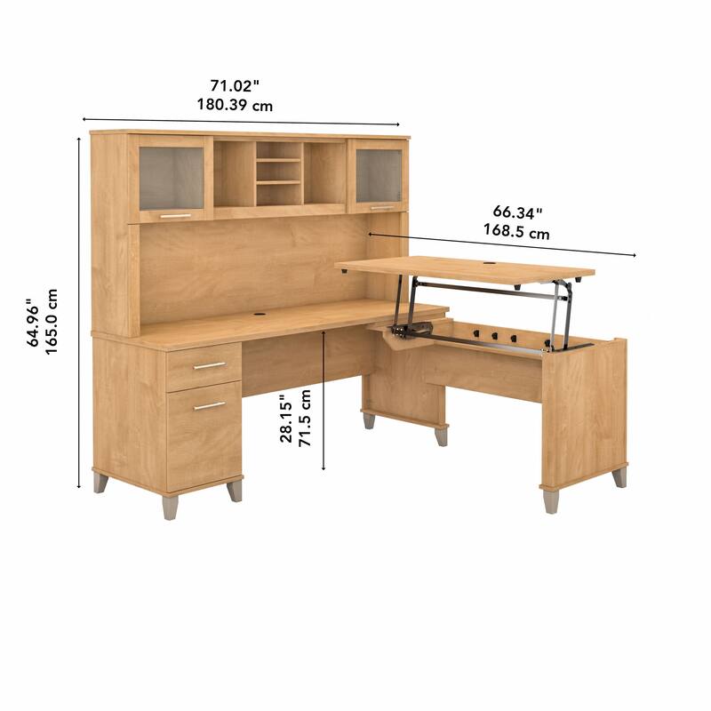 Bush Furniture Somerset 72W 3 Position Sit to Stand Desk
