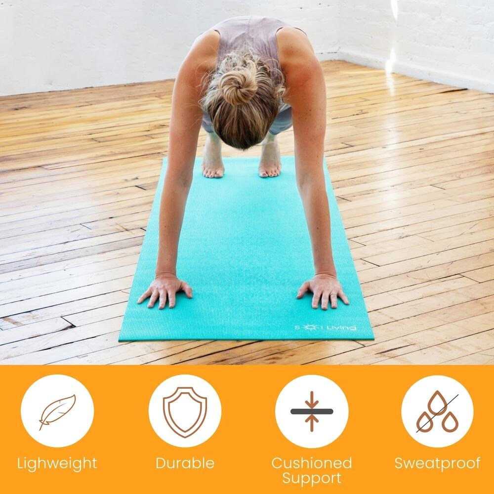Sol Living Yoga Mat Premium Non Slip Extra Thick Exercise Mat for