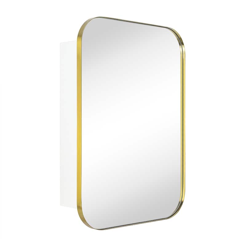 Modern & Contemporary Oversized Medicine Cabinet Mirror - 30" x 22" - Brushed Gold