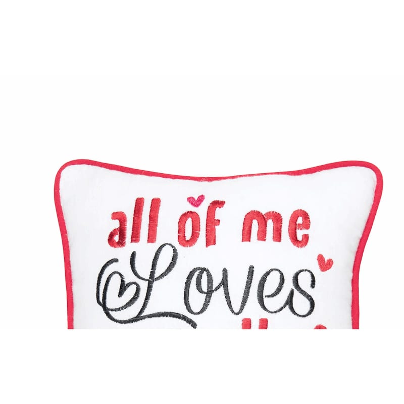 10" x 10" Valentine's Day "All of Me Loves All of You" Small/Petite Accent Throw Pillow