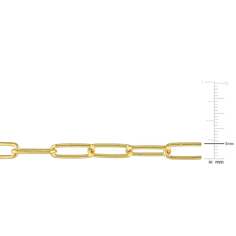Miadora 18kt Yellow Gold Plated Sterling Silver Paperclip Necklace