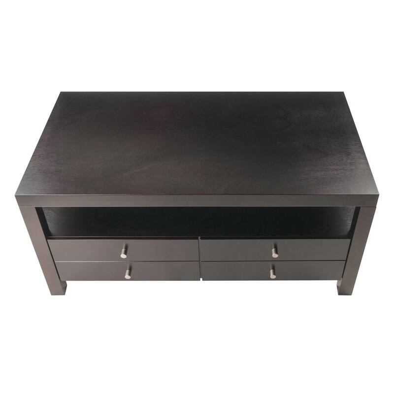 18.25" brown rectangle coffee table with two drawer