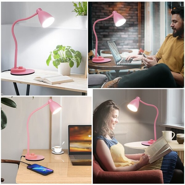 Cute Desk Lamp , Pink Lamp 3 Color Modes Dimmable Reading Lamp