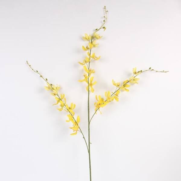 Shop Floralgoods Luxury Silk Asian Style Oncidium Orchid Stem In Yellow 43 Tall Overstock 18230264