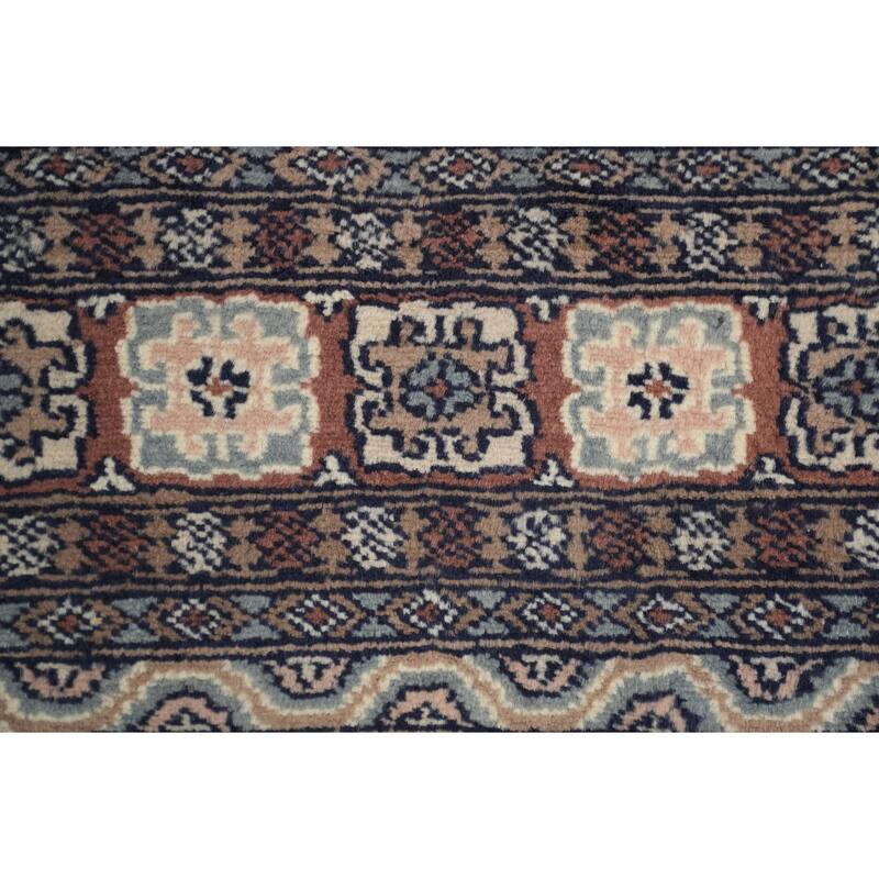Hand Knotted Oriental 100% Wool Carpet Traditional Medallion Brown Bokhara Area Rug - 8' 11'' X 6' 1''