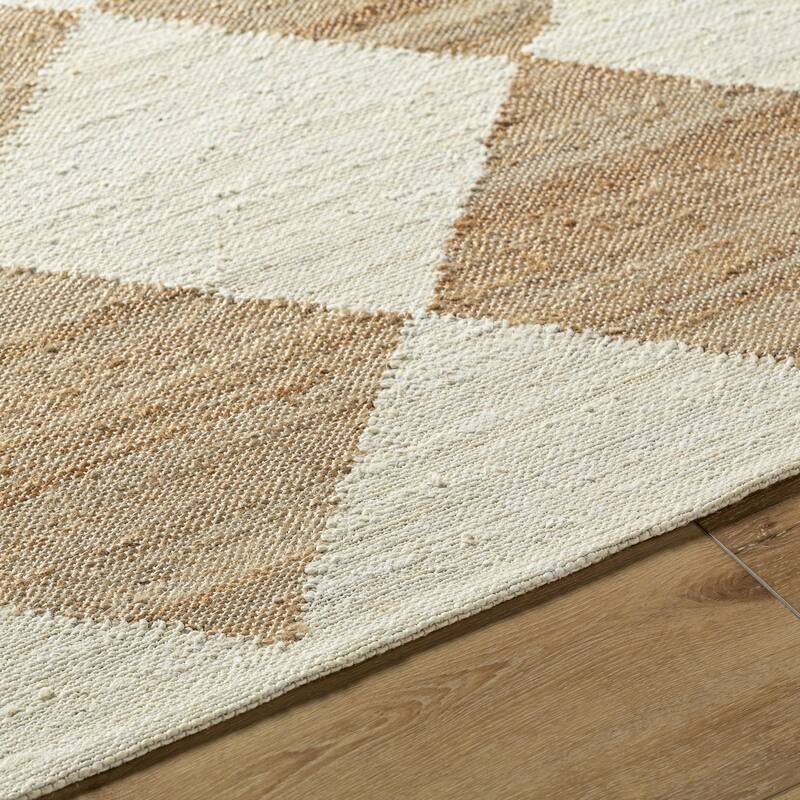 Wilfredo Transitional Checkered Jute Area Rug