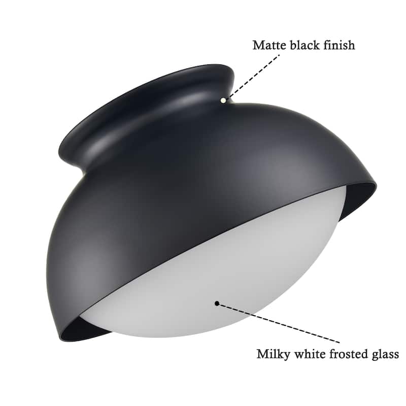 Symi Semi Flush Mount Ceiling Light w/ Frosted Glass Shade 1-Light