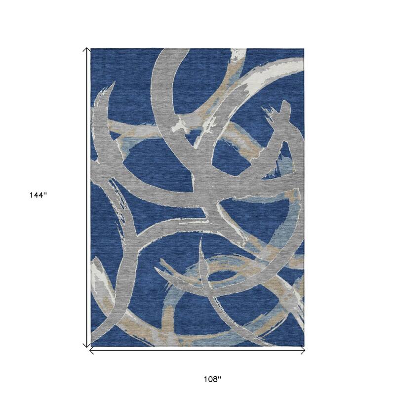 HomeRoots Abstract Transitional Rectangle Outdoor Rug
