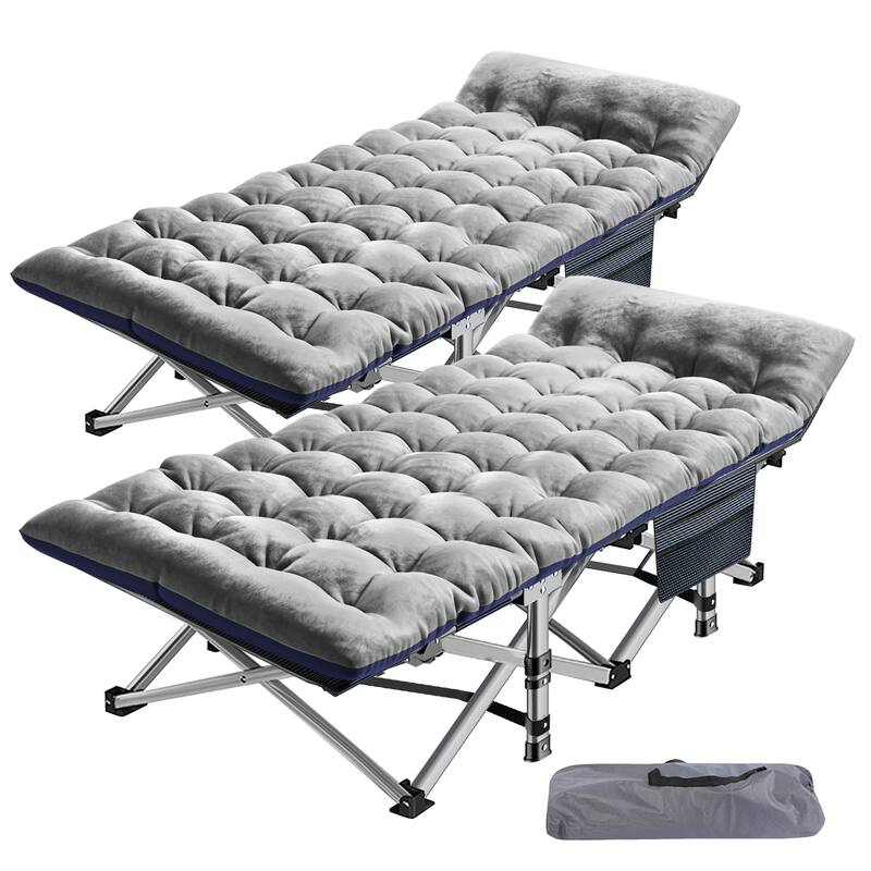 DoCred Portable Folding camping Bed with Mattress, Guest Cot Bed，2PCS - 75"
