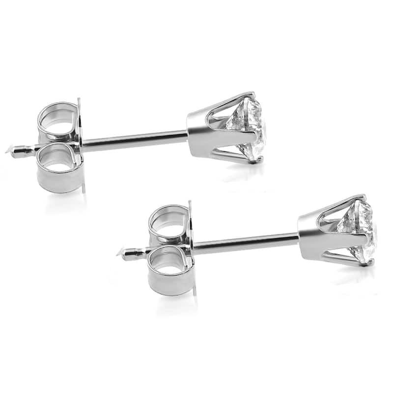 F/VS .50 Ct Simulated Diamond Studs White Gold