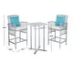 preview thumbnail 7 of 5, SAFAVIEH Outdoor Living Pate 3-piece Bar Bistro Set - 25"W x 26"D x 50"H