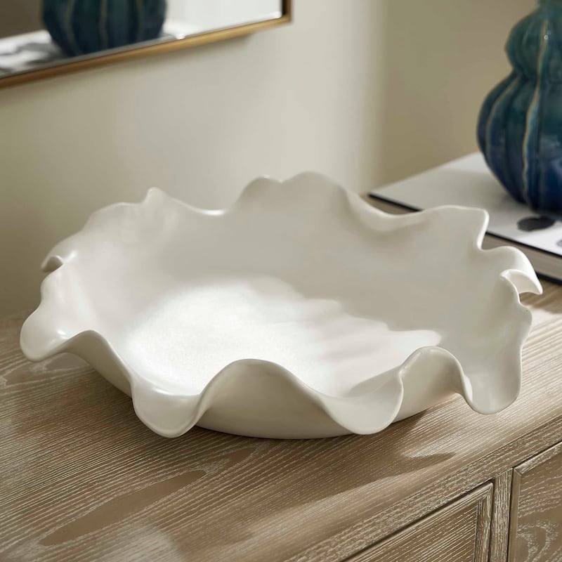 Uttermost Wave Crest White Outdoor Bowl