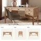 preview thumbnail 9 of 18, Seraf Transitional 56" Wooden Desk with Hidden Drawers and Concealed Cable Hole by HULALA HOME