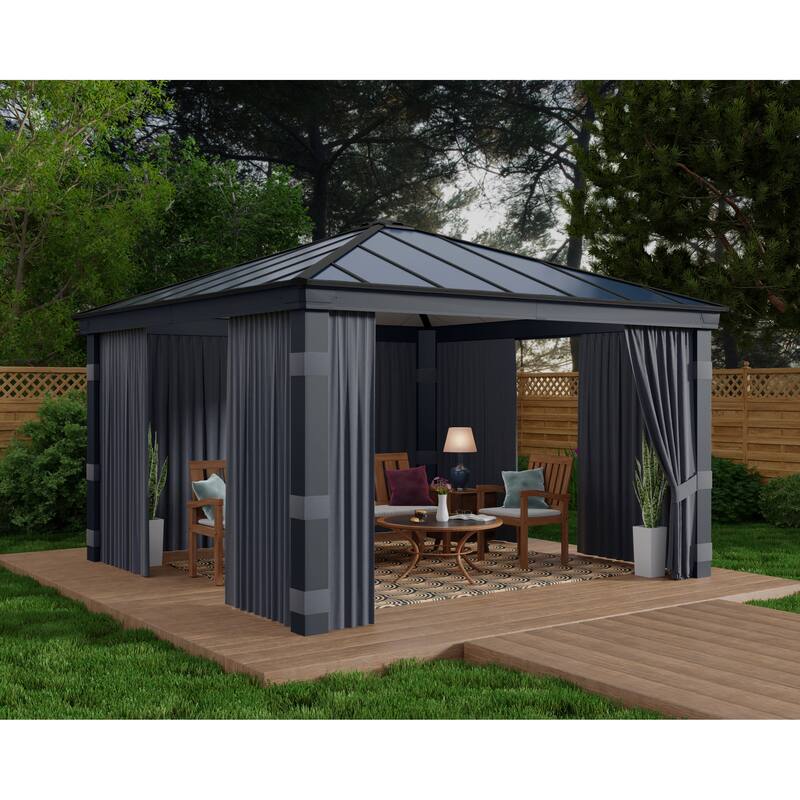 Curtain Set for Dallas 14 ft. Outdoor Gazebo - 14ft x 14ft