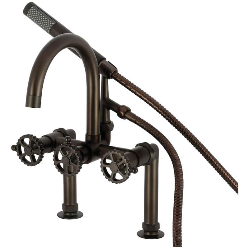 Kingston Brass AE810.CG Fuller Deck Mounted Tub Filler with Built-In - Oil Rubbed Bronze
