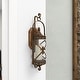 preview thumbnail 10 of 18, Bronze Metal Suspended Studded Fleur De Lis Wall Sconce with Scroll Details - 7 x 6 x 20