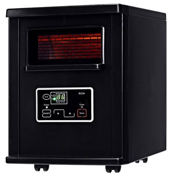 Shop 1500 W Electric Portable Remote Infrared Heater Black On Sale Overstock 28430604