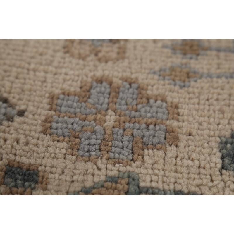 Geometric Khotan Indian Area Rug Hand-Knotted Wool Carpet - 8'10" x 11'10"