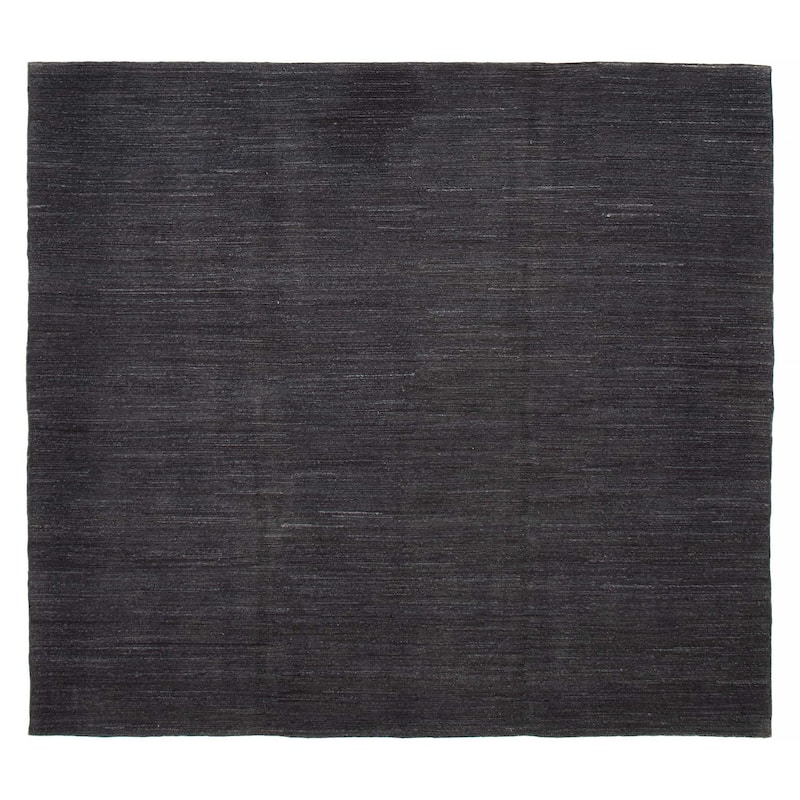 ECARPETGALLERY Flat-Weave Natural Black Wool Kilim - 7'5 x 8'2