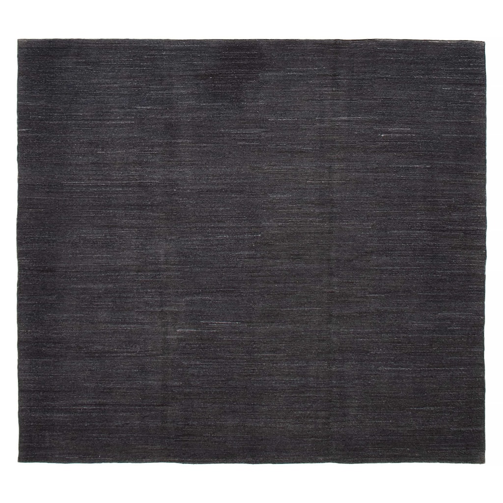 ECARPETGALLERY Flat-Weave Natural Black Wool Kilim - 7'5 x 8'2