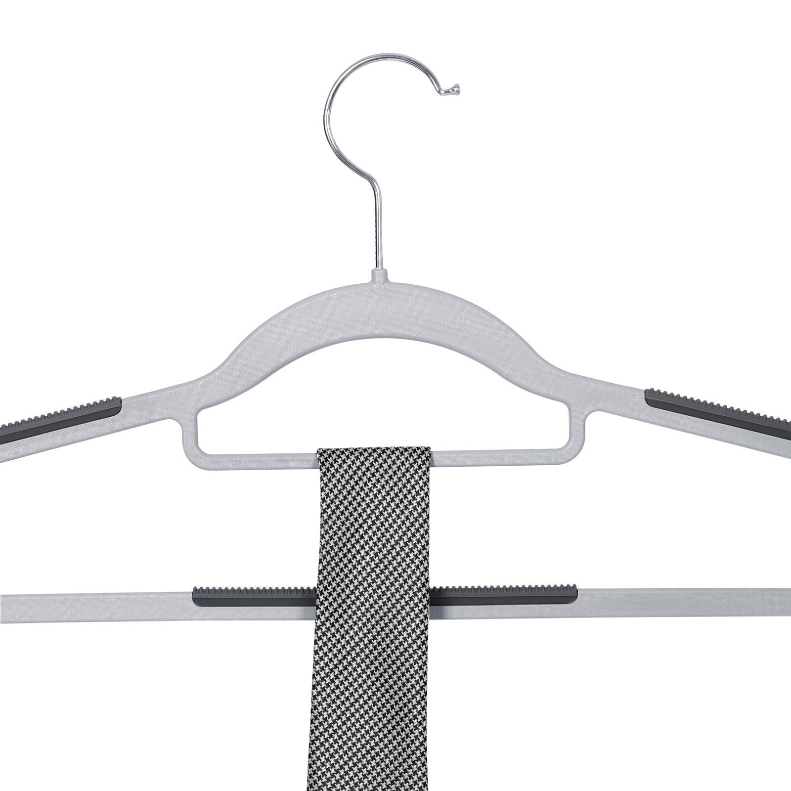50-Pack Rubber Grip No-Slip Plastic Hangers, Grey/Black - On Sale - Bed  Bath & Beyond - 35653505