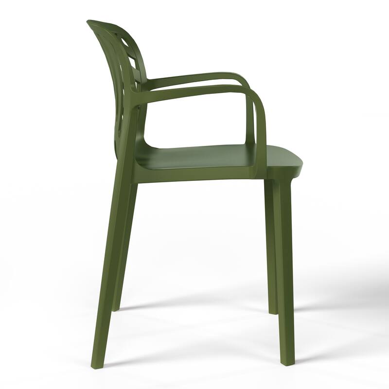 Frond and Form Outdoor Patio Stacking Dining Armchair (Set of 2)