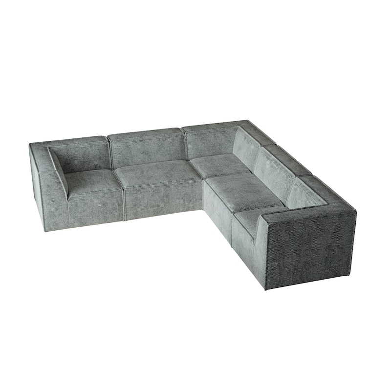 106"x106" Chenille Modular L-Shaped Sectional Sofa with 5-Piece Free Combination, Foam-Filled Cushions & No-Assembly Design