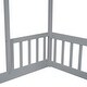 preview thumbnail 8 of 25, Full House-shaped Roof Headboard Floor Bed Kidsbed, Grey