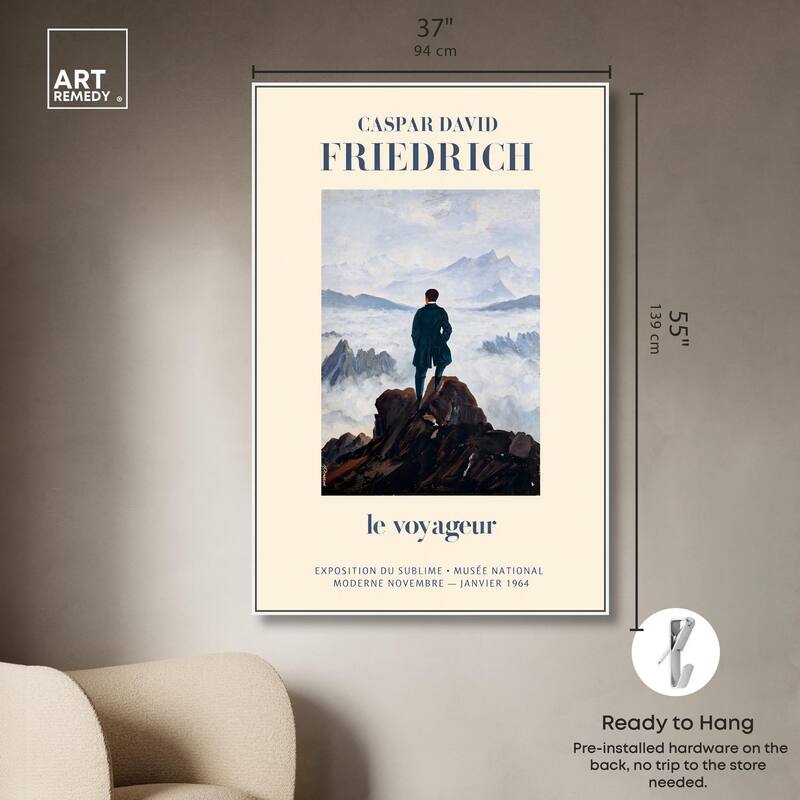 Wanderer in a Sea of Mist Canvas by Art Remedy